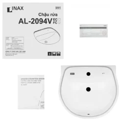 Chậu rửa mặt lavabo âm bàn INAX AL-2094V (AL2094V) men Aqua Ceramic 8 Chau lavabo Inax Al 2094v am ban 4