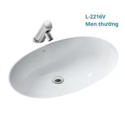 Chậu rửa mặt lavabo âm bàn INAX AL-2216V (AL2216V) men Aqua Ceramic 14 Chau lavabo Inax Al 2216V am ban hinh oval 2