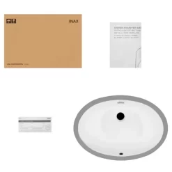 Chậu rửa mặt lavabo âm bàn INAX AL-2216V (AL2216V) men Aqua Ceramic 11 Chau lavabo Inax Al 2216V am ban hinh oval 6