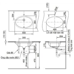 Chau lavabo Inax Al 2216V am ban hinh oval 7