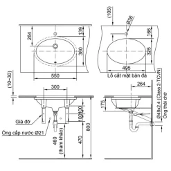 Chậu rửa mặt lavabo âm bàn INAX AL-2216V (AL2216V) men Aqua Ceramic 10 Chau lavabo Inax Al 2216V am ban hinh oval 7