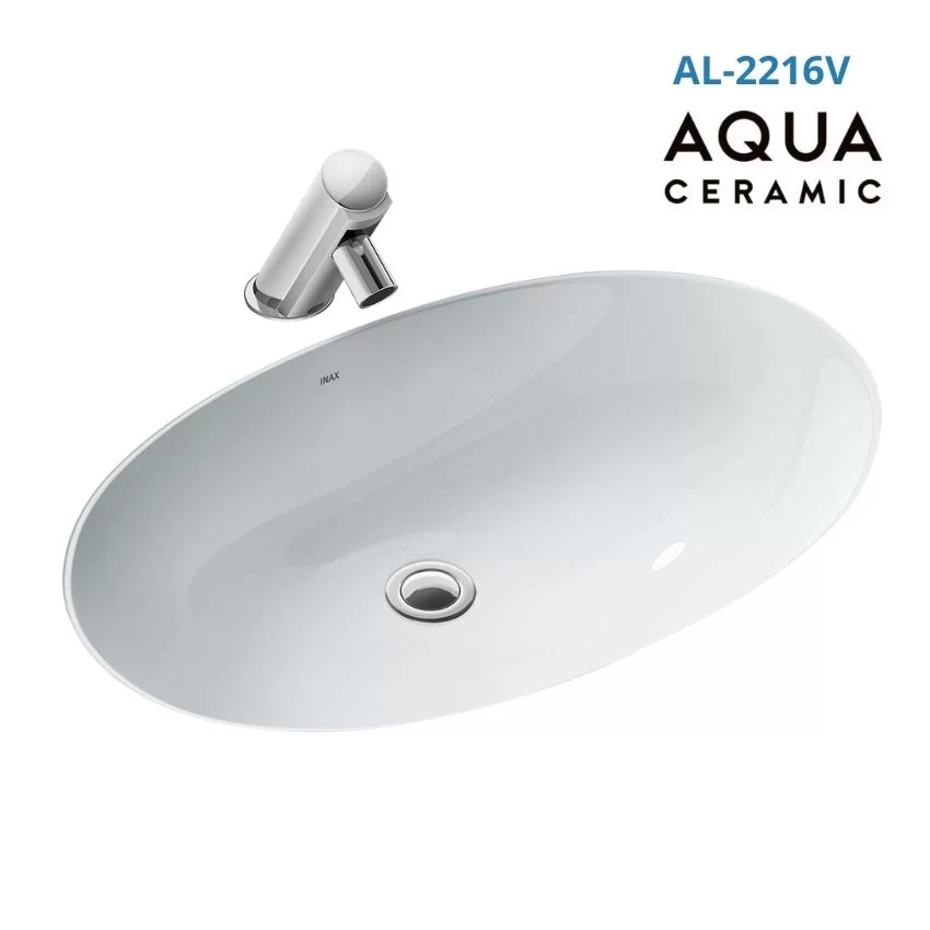 Chậu Lavabo Âm Bàn INAX AL-2216V – Tổng quan Chậu lavabo âm bàn INAX AL-2216V hình oval tổng thể