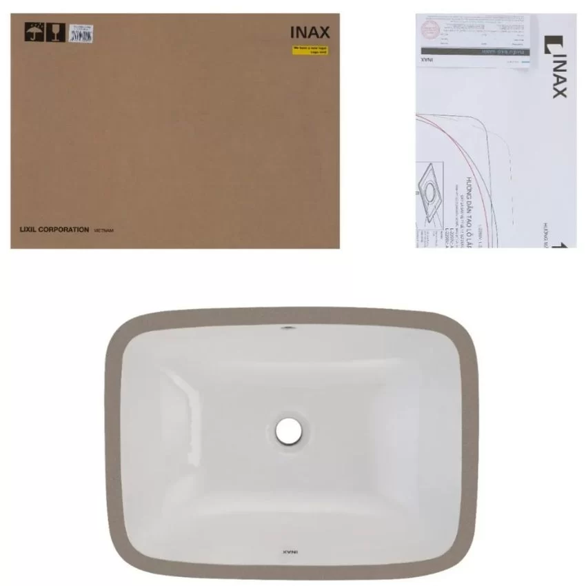 Chậu rửa mặt lavabo âm bàn INAX AL-2298V (AL2298V) men Aqua Ceramic 19 Lắp đặt chậu lavabo INAX AL-2298V âm dưới bàn đá
