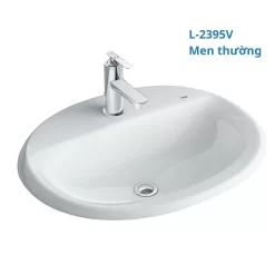 Chậu lavabo dương vành INAX AL-2395V (AL2395V) men Aqua Ceramic 12 Chau lavabo Inax Al 2395v duong vanh 2