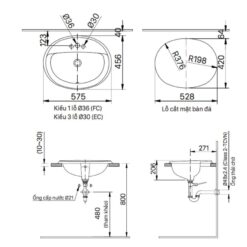 Chau lavabo Inax Al 2395v duong vanh 6