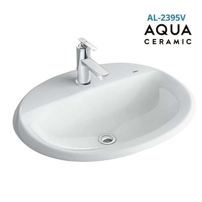 Chậu Lavabo INAX AL-2395V – Tổng thể Chậu lavabo dương vành INAX AL-2395V tổng thể