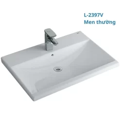 Chậu lavabo dương vành INAX AL-2397V (AL2397V) men Aqua Ceramic 13 Chau lavabo Inax Al 2397v duong vanh 2