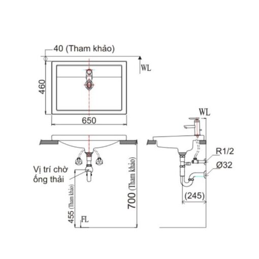 Chau lavabo Inax Al 2397v duong vanh 6