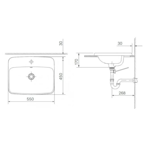 Chau lavabo Inax Al 2398v duong vanh 4