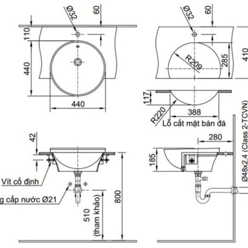Chau lavabo Inax Al 333V ban am 6
