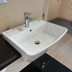 Chậu rửa mặt lavabo bán âm INAX AL-345V (AL345V) men Aqua Ceramic