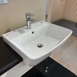 Chậu rửa mặt lavabo bán âm INAX AL-345V (AL345V) men Aqua Ceramic