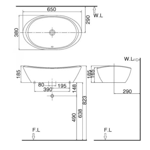 Chau lavabo Inax Al 465v duong ban da 3