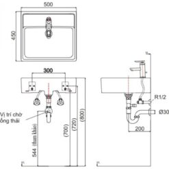 Chau lavabo Inax al 293v dat duong ban da 7