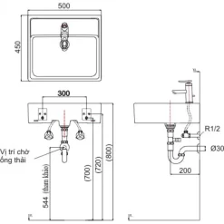 Chau lavabo Inax al 293v dat duong ban da 7