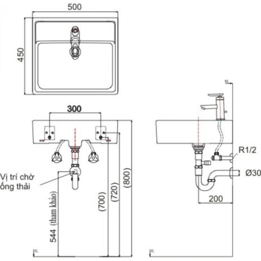 Chau lavabo Inax al 293v dat duong ban da 7