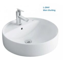 Chau lavabo Inax al 294v hinh tron dat duong ban da 2