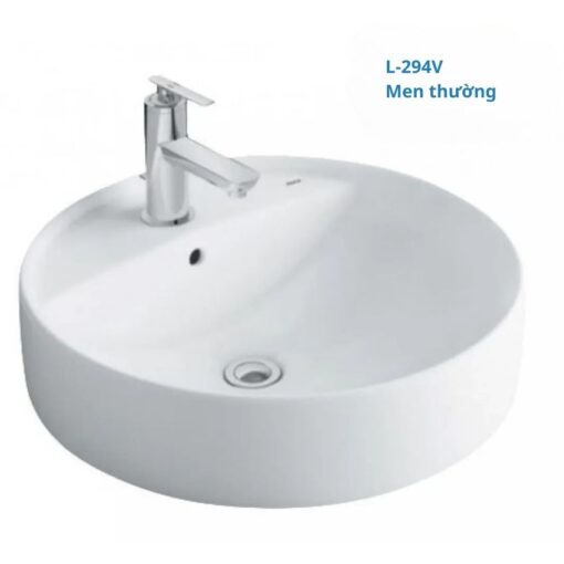 Chau lavabo Inax al 294v hinh tron dat duong ban da 2