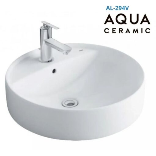Chau lavabo Inax al 294v hinh tron dat duong ban da