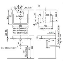 Chau lavabo Inax al 536v duong ban 3