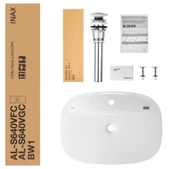 Chậu rửa lavabo đặt bàn INAX AL-S640V (ALS640V) men Aqua Ceramic 11 Chau lavabo Inax al s640v dat duong ban 2