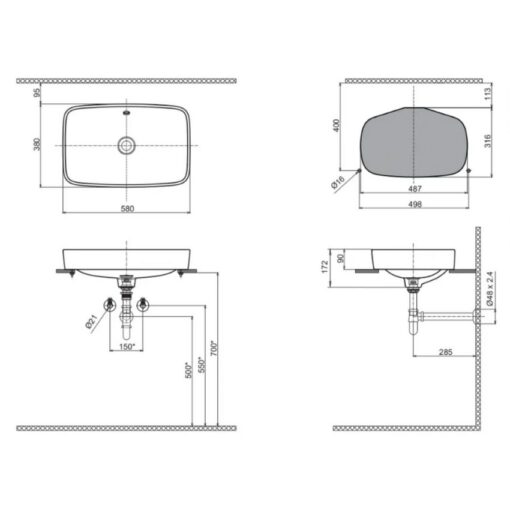 Chau lavabo duong ban Inax al 299v 3