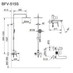 Bộ sen cây nóng lạnh INAX BFV-515S (BFV515S)