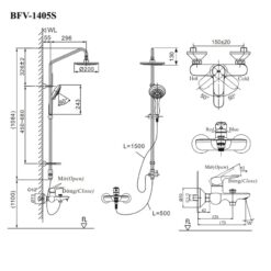 Bộ sen cây tắm nóng lạnh INAX BFV-1405S (BFV1405S)