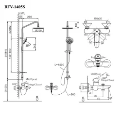 Bộ sen cây tắm nóng lạnh INAX BFV-1405S (BFV1405S) 23 Bộ sen cây tắm nóng lạnh INAX BFV-1405S (BFV1405S)