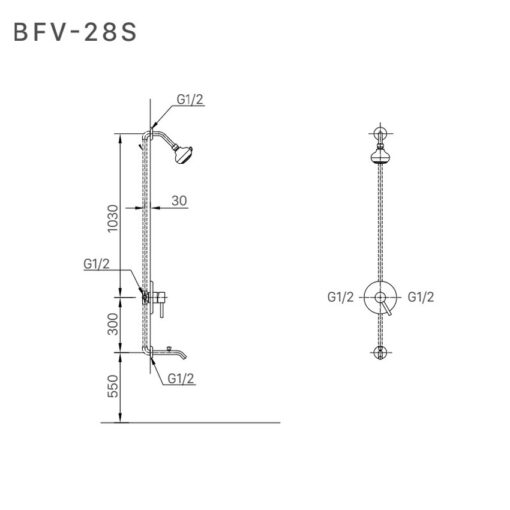 Sen tắm âm tường nóng lạnh INAX BFV-28S (BFV28S)