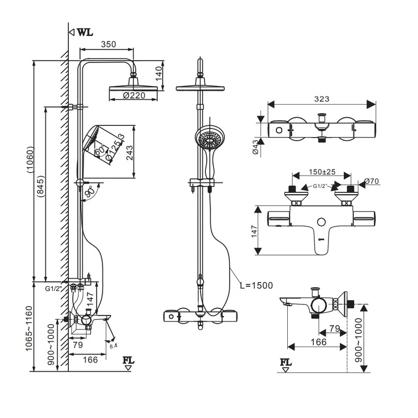 Bộ sen cây nhiệt độ INAX BFV-3415T (BFV3415T) 3 Bộ sen cây nhiệt độ INAX BFV-3415T (BFV3415T)