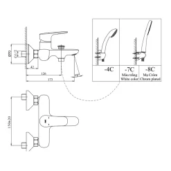 Bộ sen tắm nóng lạnh INAX BFV-1403S-3C (BFV1403S3C)