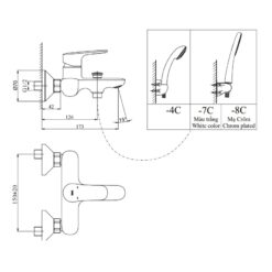 Bộ sen tắm nóng lạnh INAX BFV-1403S-4C (BFV1403S4C)