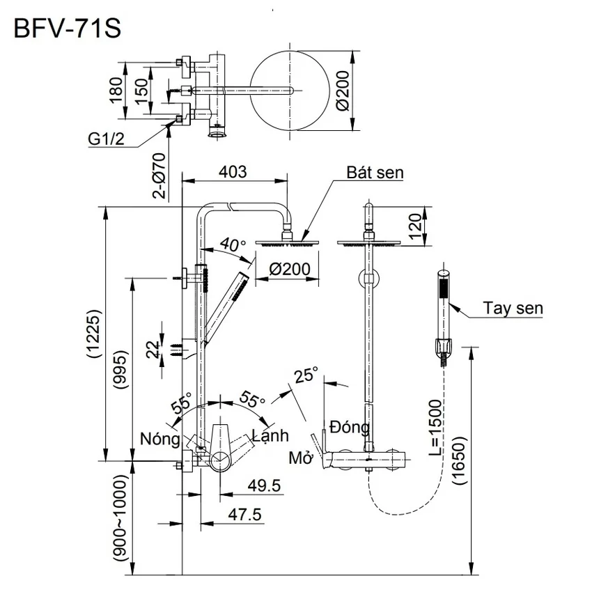 Bộ sen cây nóng lạnh INAX BFV-70S (BFV70S) 4 Bộ sen cây nóng lạnh INAX BFV-70S (BFV70S)