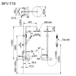 Bộ sen cây nóng lạnh INAX BFV-71S (BFV71S)