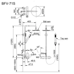 Bộ sen cây nóng lạnh INAX BFV-71S (BFV71S)