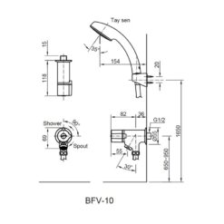 Bộ vòi sen tắm lạnh INAX BFV-10-1C (BFV101C)