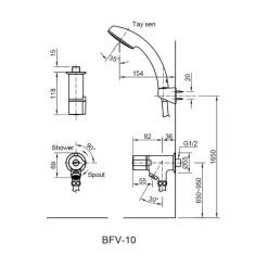 Bộ vòi sen tắm lạnh INAX BFV-10-1C (BFV101C)
