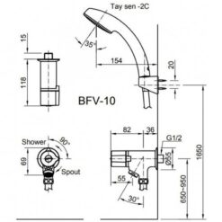 Bộ vòi sen tắm lạnh INAX BFV-10-2C (BFV102C)