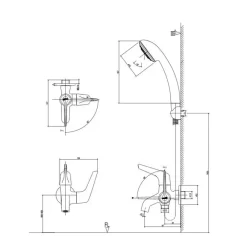 Bộ vòi sen tắm lạnh INAX BFV-17-4C (BFV174C)