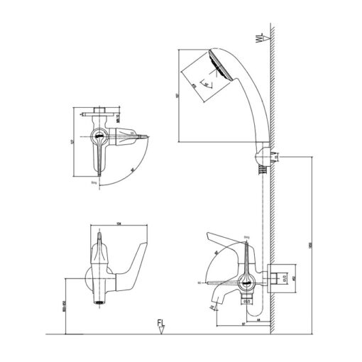 Bộ vòi sen tắm lạnh INAX BFV-17-7C (BFV177C)