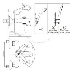 Bộ vòi sen tắm nóng lạnh INAX BFV-1113S-1C (BFV1113S1C)