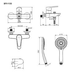 Bộ vòi sen tắm nóng lạnh INAX BFV-113S (BFV113S)