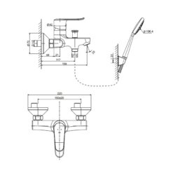 Bộ vòi sen tắm nóng lạnh INAX BFV-2013S (BFV2013S)