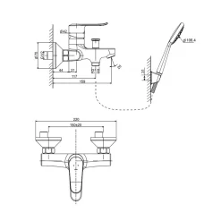 Bộ vòi sen tắm nóng lạnh INAX BFV-2013S (BFV2013S)