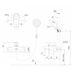 Bộ vòi sen tắm nóng lạnh INAX BFV-213S-3C (BFV213S3C)