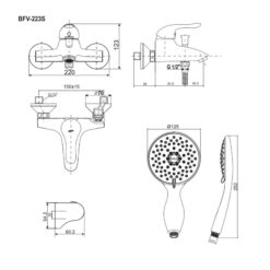 Bộ vòi sen tắm nóng lạnh INAX BFV-223S (BFV223S)