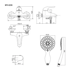 Bộ vòi sen tắm nóng lạnh INAX BFV-223S (BFV223S)