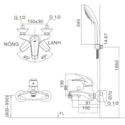Bộ vòi sen tắm nóng lạnh INAX BFV-3003S-1C (BFV3003S1C)