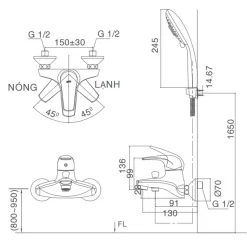 Bộ vòi sen tắm nóng lạnh INAX BFV-3003S-1C (BFV3003S1C) 12 Bộ vòi sen tắm nóng lạnh INAX BFV-3003S-1C (BFV3003S1C)